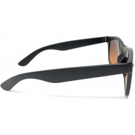 Sport Sunglasses Classic 80's Vintage Style Design - Black Matte- Blue Block Amber - CE18UNLQCOC $8.45