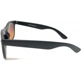 Sport Sunglasses Classic 80's Vintage Style Design - Black Matte- Blue Block Amber - CE18UNLQCOC $8.45