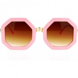 Square Womens Thick Plastic Octagon Retro Designer Sunglasses - Pink - C412KRWSJ69 $9.41