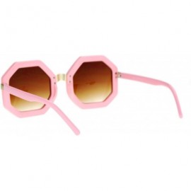 Square Womens Thick Plastic Octagon Retro Designer Sunglasses - Pink - C412KRWSJ69 $9.41