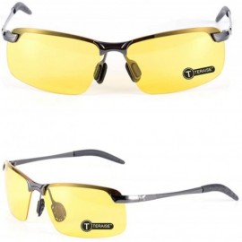 Rectangular Night Vision Glasses Safety Driving Eyewear Classic Sunglasses Anti-Glare HD Yellow Lens for Men & Women - CJ18HC...