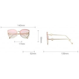 Oversized Women's Oversized Fashion Metal Frame Mirrored Cat Eye Sunglasses - 1 - C218UCH2SKS $23.86