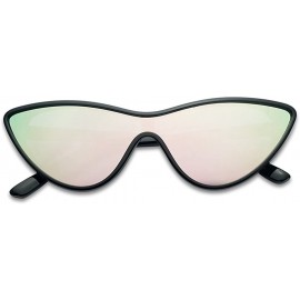 Goggle Full Futuristic Mono Lens Cat Eye Shield One Piece Colorful Mirror Goggle Sun Glasses - CO18CU4IKNH $8.31