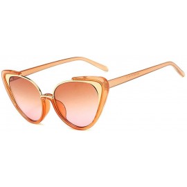 Goggle Women Fashion Brand Design Cat glasses Mens Goggle UV400-Party sunglasses - Brown Pink - C518RGKMCR6 $14.68