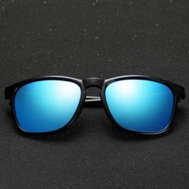 Aviator Mens Polarized Sunglasses Women Fashion Sun Glasses Blue As Picture - Bright Black - CK18YZWC4GG $9.68