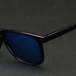 Aviator Mens Polarized Sunglasses Women Fashion Sun Glasses Blue As Picture - Bright Black - CK18YZWC4GG $9.68