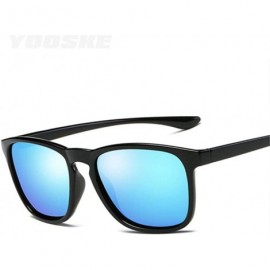 Aviator Mens Polarized Sunglasses Women Fashion Sun Glasses Blue As Picture - Bright Black - CK18YZWC4GG $9.68