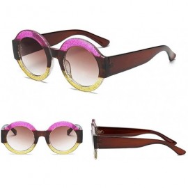 Round 1 Piece Women Fashion New Round Shape Sunglasses Colorful Sunglasses Sunglasses - Rose Red - C518Y03UKZ3 $7.06