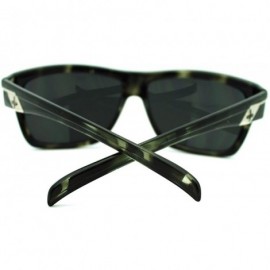 Rectangular Men's Flat Top Sporty Rectangular Skater Shade Sunglasses - Black Tortoise - C011KFUY4LN $7.79