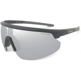 Semi-rimless Unisex Sports Sunglasses Skiing Hiking PR004 - Black - CL18AQS6YUG $11.86