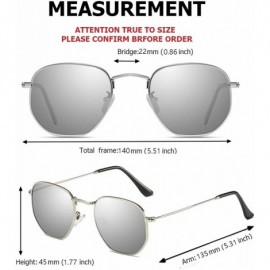 Oval Small Square Polarized Sunglasses for Men and Women Polygon Mirrored Lens Sun Glasses - CF18N6MH4AI $11.77