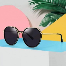 Aviator DESIGN 2019 New Arrival Women Fashion Trending Sunglasses Ladies C01 Black - C05 Brown - CB18XEC64O3 $17.32