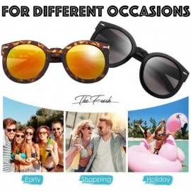 Oversized Women's Designer Inspired Oversized Round Circle Sunglasses Retro Fashion Style - 25-black & Tortoise - CV18OTG63RQ...