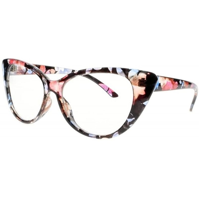 Cat Eye Women Magnification Stylish Vintage Cat Eye Tortoise Reading Glasses Readers - Flower - CU184ALR5EG $12.04