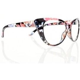 Cat Eye Women Magnification Stylish Vintage Cat Eye Tortoise Reading Glasses Readers - Flower - CU184ALR5EG $12.04