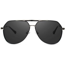 Oversized Men's Sunglasses Brand Designer Pilot Polarized Male Sun Glasses Y7700 C1BOX - Y7700 C1box - CQ18XDUCKES $19.47