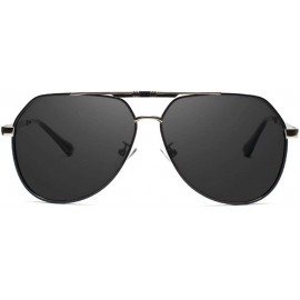 Oversized Men's Sunglasses Brand Designer Pilot Polarized Male Sun Glasses Y7700 C1BOX - Y7700 C1box - CQ18XDUCKES $19.47