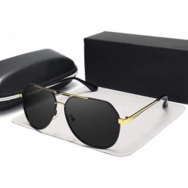 Oversized Men's Sunglasses Brand Designer Pilot Polarized Male Sun Glasses Y7700 C1BOX - Y7700 C1box - CQ18XDUCKES $19.47