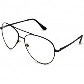 Aviator Vintage Aviator Eyeglasses Metal Frames Clear Lens Glasses Non-prescription - Black 76041 - CQ18LY3W28R $12.62