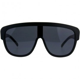 Oversized Oversized Fashion Sunglasses Arched Top Futuristic Shield Frame UV 400 - Matte Black (Black) - C618CTHGZ40 $11.62