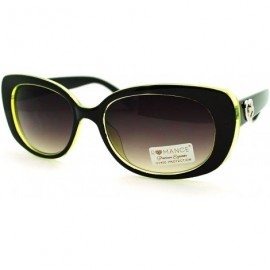 Oval Women's Oval Rectangular Frame Sunglasses Cute Heart Tip - Green - CU11PM8ZOM1 $10.89