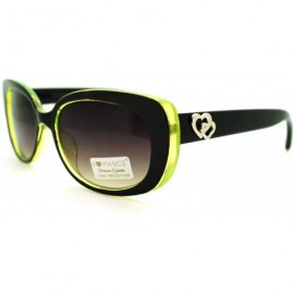 Oval Women's Oval Rectangular Frame Sunglasses Cute Heart Tip - Green - CU11PM8ZOM1 $10.89