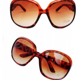 Round Womens Round Cat Eye Sunglasses Fashion Frame Eyewear - Leop - CK18K683074 $8.39