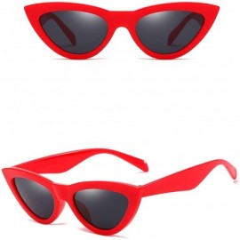 Cat Eye Vintage Classic Retro Cat's Eye Frame Sunglasses for Women PC AC UV400 Sunglasses - Red - CE18SASKNHY $11.98