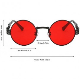 Round John Lennon Round Sunglasses Retro Steampunk Glasses Metal Frame - Black Frame Red - C91967RR9Y0 $13.25