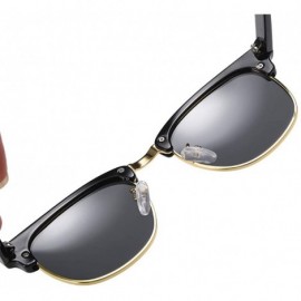 Oval Sunglasses Polarized Antiglare Anti ultraviolet Travelling - Frosted Black - C318WT4CL9R $18.28