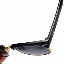 Oval Sunglasses Polarized Antiglare Anti ultraviolet Travelling - Frosted Black - C318WT4CL9R $18.28