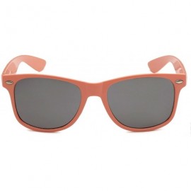 Wayfarer Wayfarer Sunglasses Classic 80's Vintage Style Design - Peach - Smoke Lenses (Retro Optix) - Large - CD12HRQJ1ID $10.71