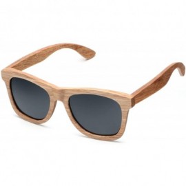 Goggle Wood Sunglasses Polarized for Men Women Uv Protection Wooden Bamboo Frame Mirrored Sun Glasses - Grey - CJ18I3IR3WY $2...