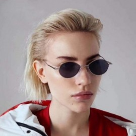 Goggle Sunglasses Retro Small Frame Sunglasses Metallic Ocean Piece Sunglasses Male And Female Sunshade - CE18TMOTDCE $8.84