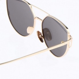 Cat Eye Cats Eye Sunglasses Ladies Women Vintage Metal Frame Celebrity Mirrored Lens - Gold - CF198CND5Z3 $11.10