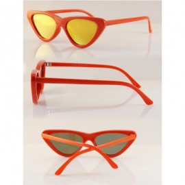 Cat Eye Iconic Celebrity Mirrored Slim Cat-Eye Sunglasses A057 - Red/ Yellow Revo - CV1893OL0E0 $8.74