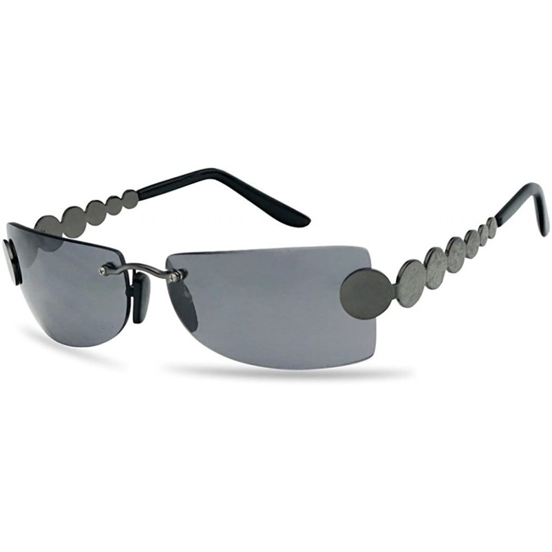 Square Super Unique Retro Rimless Light Tinted Sun Glasses 70's Vintage Disco Novelty Eyewear Glasses - CK18D3039X2 $11.49