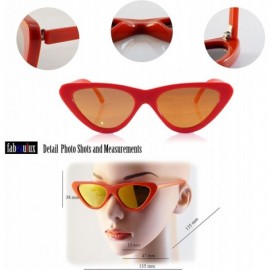 Cat Eye Iconic Celebrity Mirrored Slim Cat-Eye Sunglasses A057 - Red/ Yellow Revo - CV1893OL0E0 $8.74