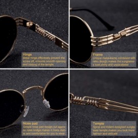 Square New Fashion Retro Steampunk Round Metal Sunglasses Men And Women Double Spring Leg Colorful Eyewear UV400 - C4197A22TD...