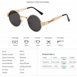 Square New Fashion Retro Steampunk Round Metal Sunglasses Men And Women Double Spring Leg Colorful Eyewear UV400 - C4197A22TD...