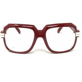 Oversized Nerd Glasses Classic Fashion Frame Clear Lens Square Round Rectangle - Red Hip Hop Square- Clear - C218X8DZ6EQ $11.59