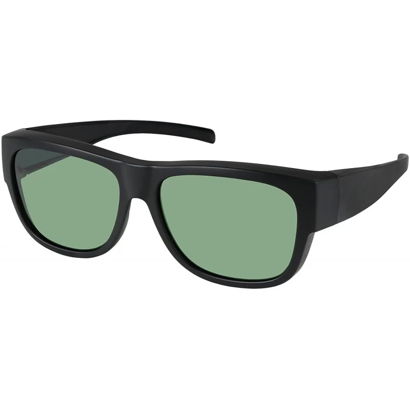 Oversized Fit Over Sunglasses Polarized Wear over Eyeglasses Unisex for Men and Women Pouch Included - G15 Grey Green Lens - ...