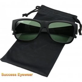 Oversized Fit Over Sunglasses Polarized Wear over Eyeglasses Unisex for Men and Women Pouch Included - G15 Grey Green Lens - ...