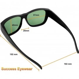 Oversized Fit Over Sunglasses Polarized Wear over Eyeglasses Unisex for Men and Women Pouch Included - G15 Grey Green Lens - ...