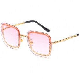 Square Rimless Sunglasses Fragrant Fashion - E - C4199MTS9SS $30.54