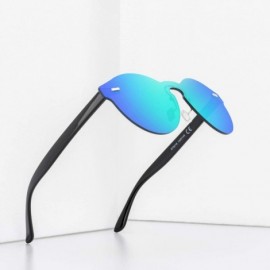 Rectangular Rimless Mirrored Lens One Piece Sunglasses UV400 Protection for Women Men - 2 Red+blue+green - C718XT028EQ $19.61