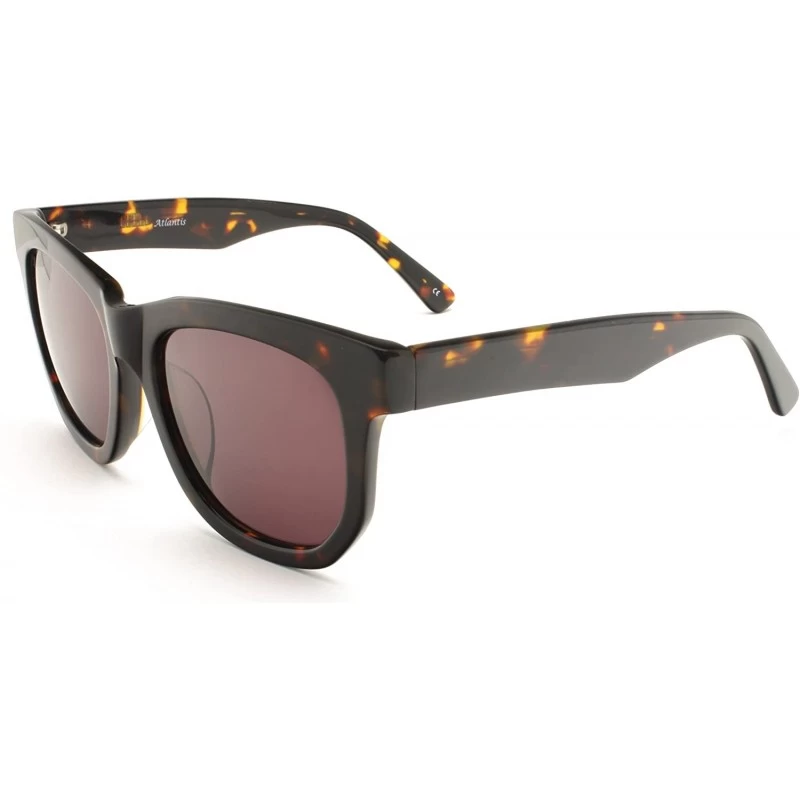 Square Tortoise Pattern Sunglasses Handmade - CM11SFM57HN $51.14