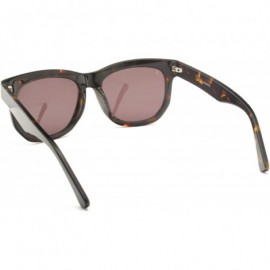 Square Tortoise Pattern Sunglasses Handmade - CM11SFM57HN $51.14