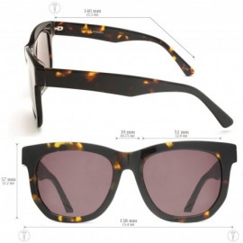 Square Tortoise Pattern Sunglasses Handmade - CM11SFM57HN $51.14