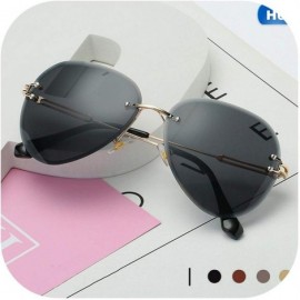 Rimless RimlSunglasses Women Sun Glasses Gradient Shades Cutting Lens FramelMetal Eyeglasses UV400 - 3 - C5197Y7XI5M $18.04